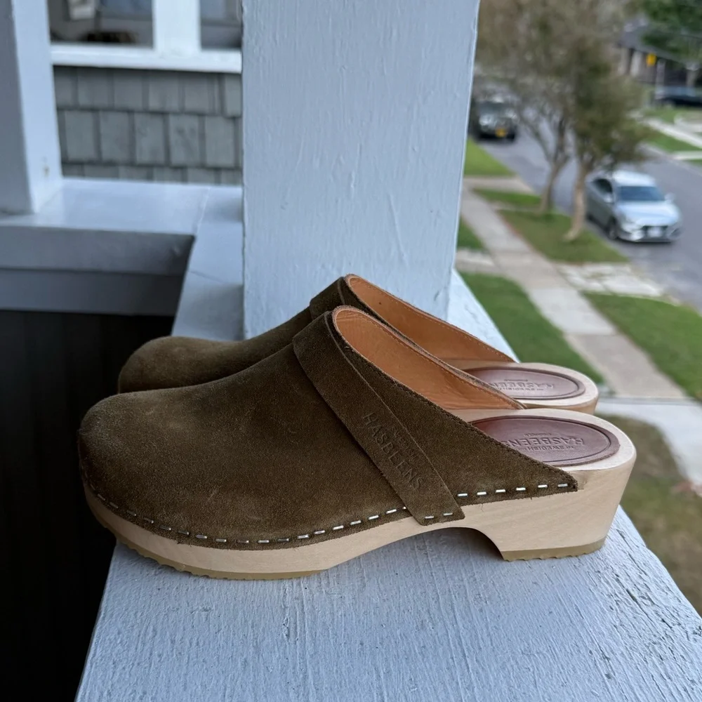 Swedish Hasbeens Husband Clog in Tobacco Suede NWOT - Picture 7 of 7
